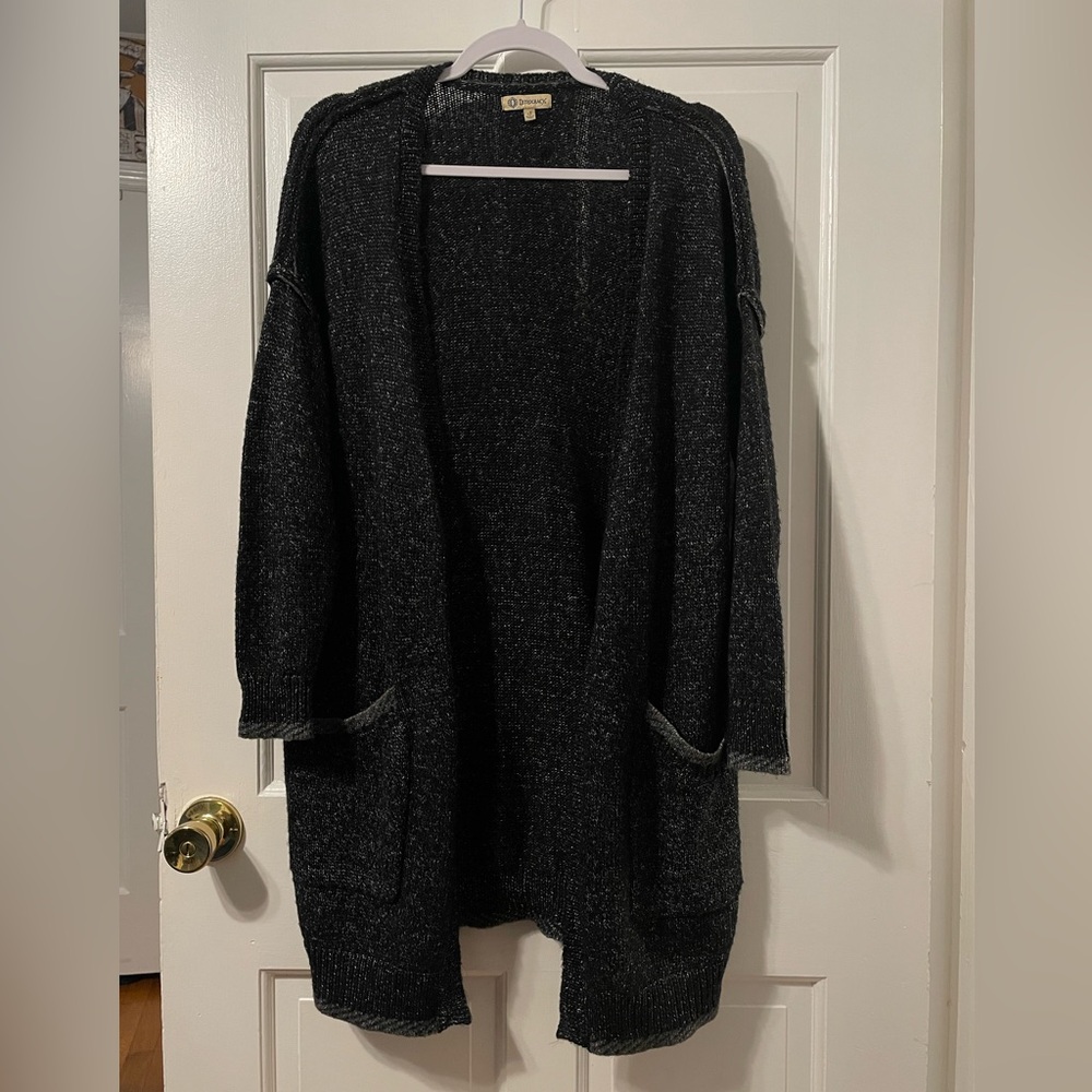 Small Women’s Democracy black open front long Cardigan